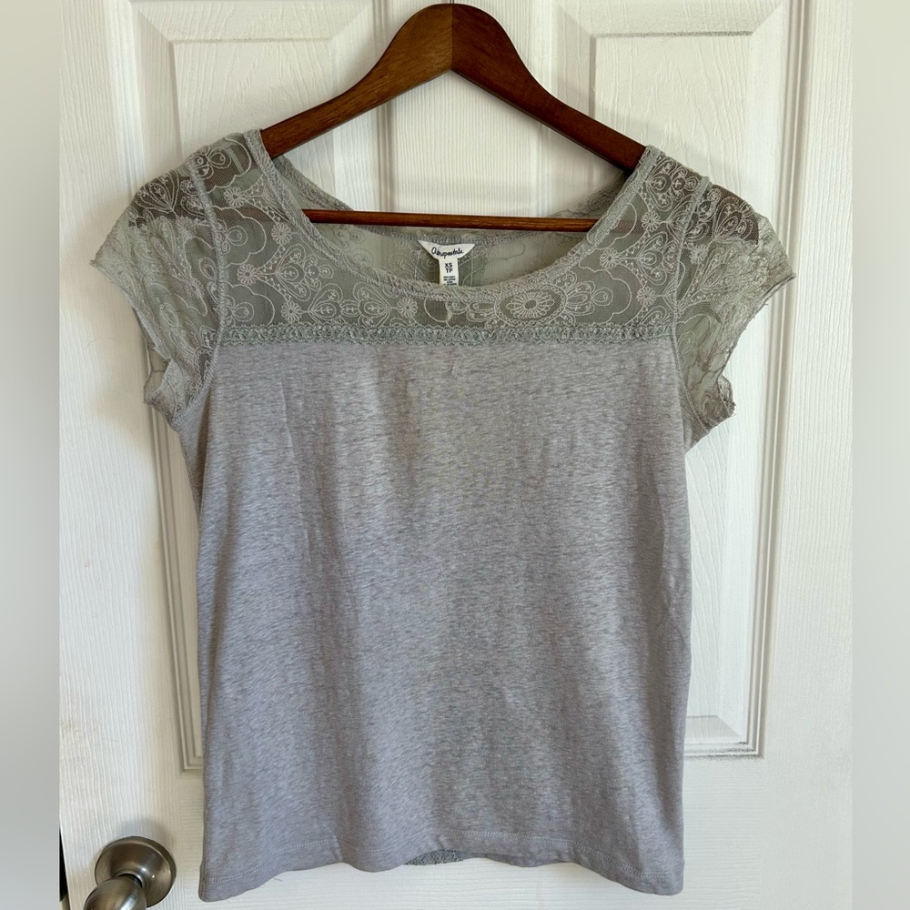 Aeropostale Gray Lace Blouse